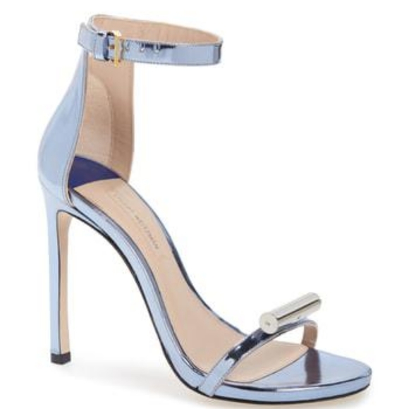 Stuart Weitzman Nudist 75 Cylinder Metallic Ice - Picture 2 of 8